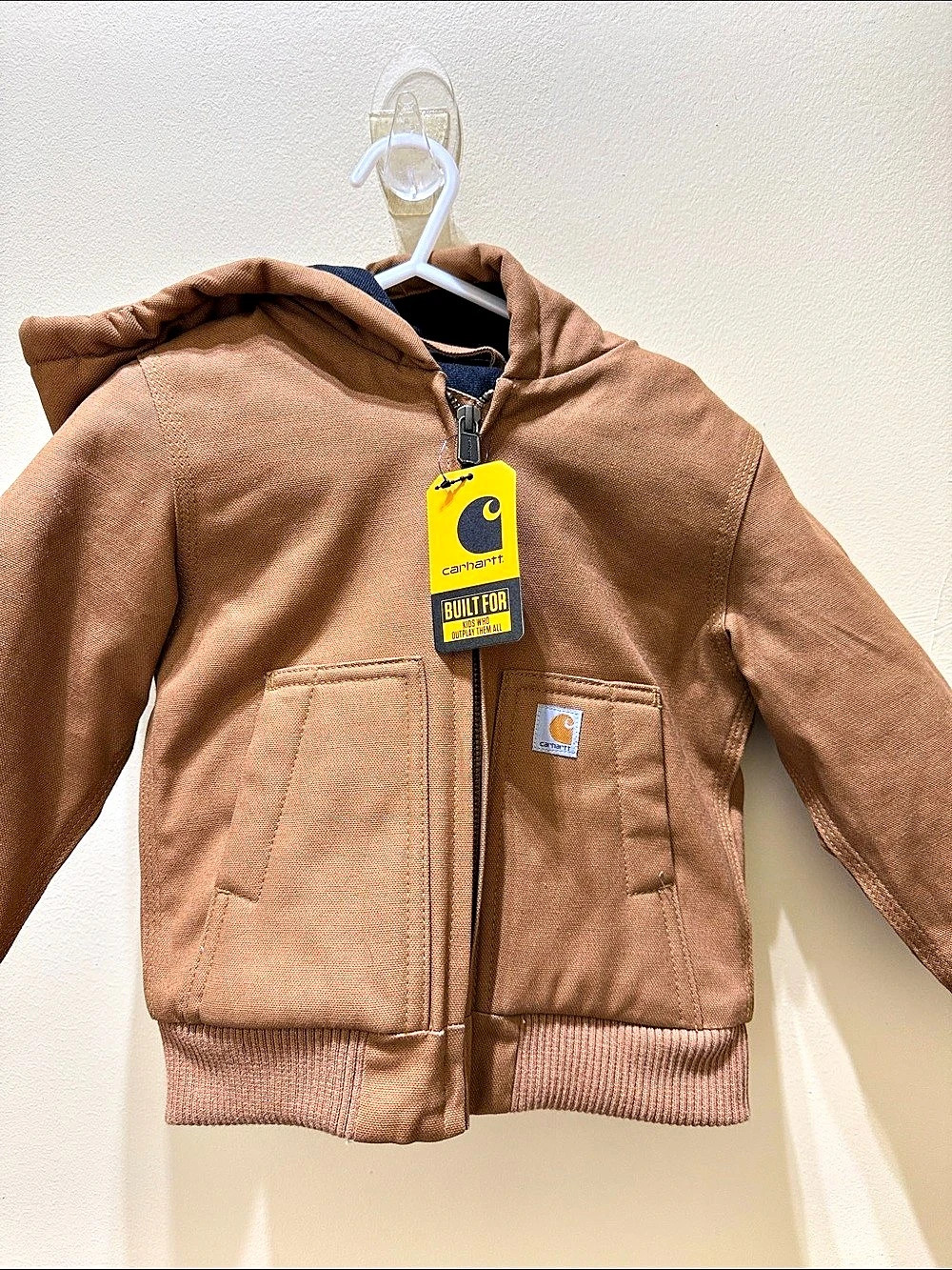 Carhartt Toddler Canvas Insulated Active Jac Boys 18M Brown Jacket